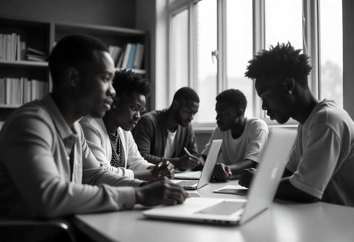 Nigerian students at Eranova University campus